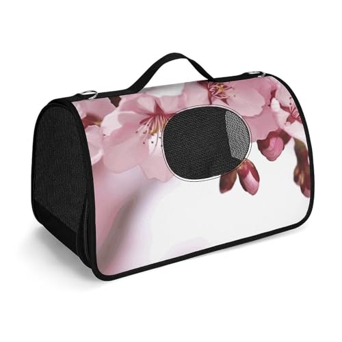 NHYDSPQ Haustier-Handtasche, Kirschblüten-Druck, modische Hundetragetasche für Katzen und kleine Hunde, jede Reise und Outdoor-Aktivität, 45 x 26 x 23,5 cm, Stil von NHYDSPQ