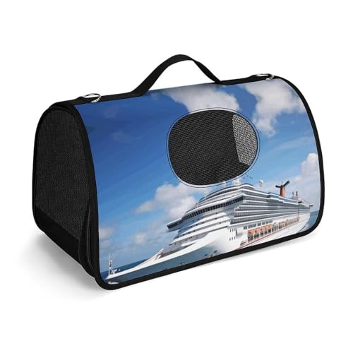 NHYDSPQ Haustier-Handtasche, Kreuzfahrtschiff-Druck, modische Hundetragetasche für Katzen und kleine Hunde, jede Reise und Outdoor-Aktivität, 45 x 26 x 23,5 cm, Stil von NHYDSPQ