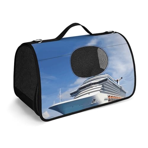 NHYDSPQ Haustier-Handtasche, Kreuzfahrtschiff-Druck, modische Hundetragetasche für Katzen und kleine Hunde, jede Reise und Outdoor-Aktivität, 45 x 26 x 23,5 cm, Stil von NHYDSPQ