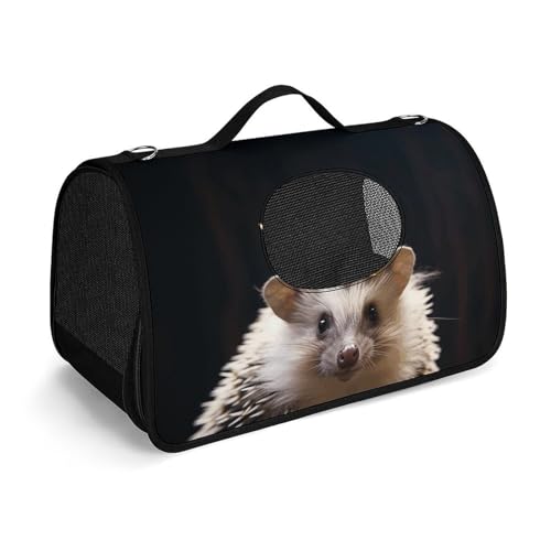 NHYDSPQ Haustier-Handtasche, Krone mit Igel-Druck, modische Hundetragetasche für Katzen und kleine Hunde, jede Reise und Outdoor-Aktivität, 45 x 26 x 23,5 cm, Stil von NHYDSPQ