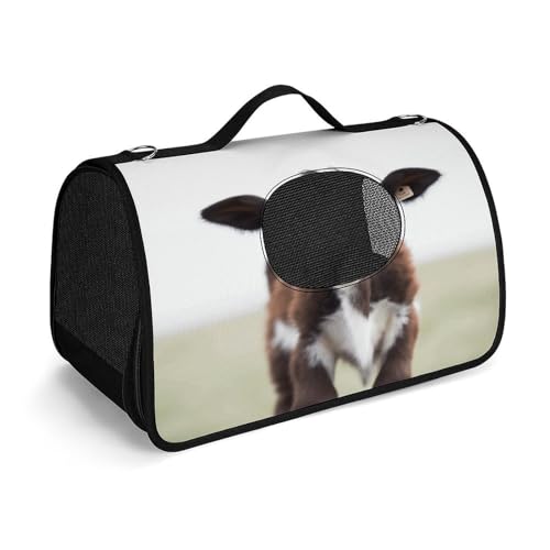 NHYDSPQ Haustier-Handtasche, Kuh-Druck, modische Hundetragetasche für Katzen und kleine Hunde, jede Reise und Outdoor-Aktivität, 45 x 26 x 23,5 cm, Stil von NHYDSPQ