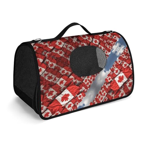 NHYDSPQ Haustier-Handtasche, Motiv: kanadische Flagge, modische Hundetragetasche für Katzen und kleine Hunde, jede Reise und Outdoor-Aktivität, 45 x 26 x 23,5 cm, Stil von NHYDSPQ