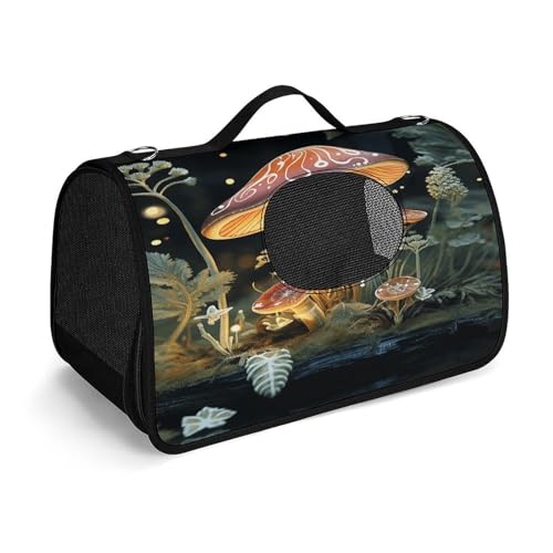 NHYDSPQ Haustier-Handtasche, Schmetterlingspilz-Druck, modische Hundetragetasche für Katzen und kleine Hunde, jede Reise und Outdoor-Aktivität, 45 x 26 x 23,5 cm, Stil von NHYDSPQ