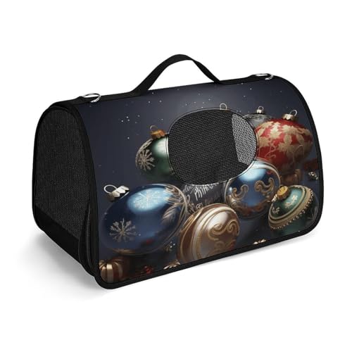 NHYDSPQ Haustier-Handtasche, Weihnachtsbälle, modische Hundetragetasche für Katzen und kleine Hunde, jede Reise und Outdoor-Aktivität, 45 x 26 x 23,5 cm, Stil von NHYDSPQ