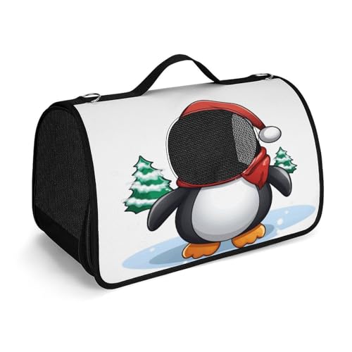 NHYDSPQ Haustier-Handtasche, Weihnachtspinguin-Druck, modische Hundetragetasche für Katzen und kleine Hunde, jede Reise und Outdoor-Aktivität, 45 x 26 x 23,5 cm, Stil von NHYDSPQ