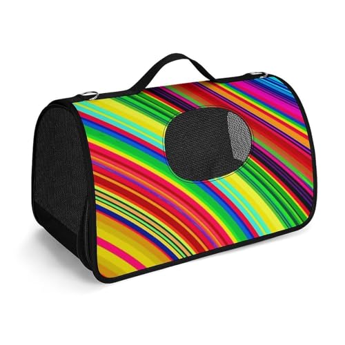 NHYDSPQ Haustier-Handtasche, bunte mexikanische Streifen, modische Hundetragetasche für Katzen und kleine Hunde, jede Reise und Outdoor-Aktivität, 45 x 26 x 23,5 cm, Stil von NHYDSPQ