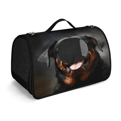 NHYDSPQ Haustier-Handtasche, cooler Rottweiler-Hunde-Kunstdruck, modische Hundetragetasche für Katzen und Samll-Hunde, jede Reise und Outdoor-Aktivität, 45 x 26 x 23,5 cm, Stil von NHYDSPQ