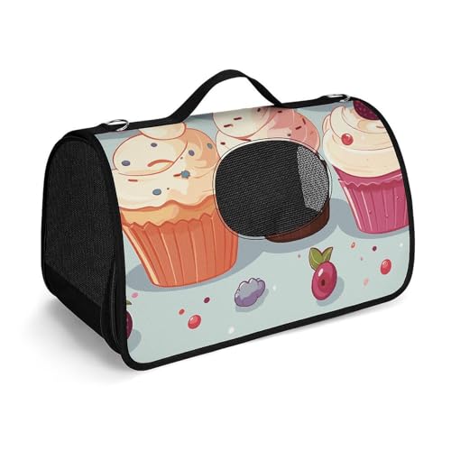 NHYDSPQ Haustier-Handtasche, köstlicher Cupcake-Druck, modische Hundetragetasche für Katzen und kleine Hunde, jede Reise und Outdoor-Aktivität, 45 x 26 x 23,5 cm, Stil von NHYDSPQ