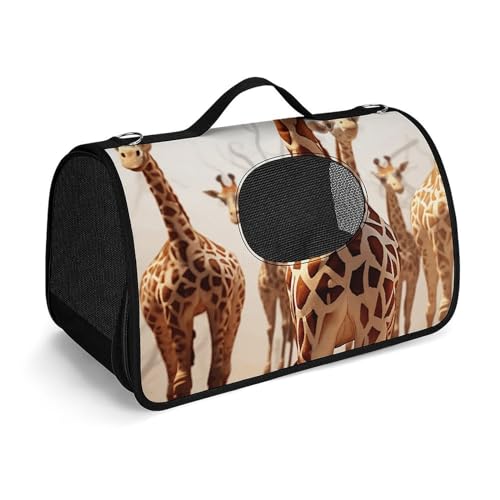 NHYDSPQ Haustier-Handtasche, niedlicher Cartoon-Giraffen-Druck, modische Hundetrage für Katzen und kleine Hunde, jede Reise und Outdoor-Aktivität, 45 x 26 x 23,5 cm, Stil von NHYDSPQ