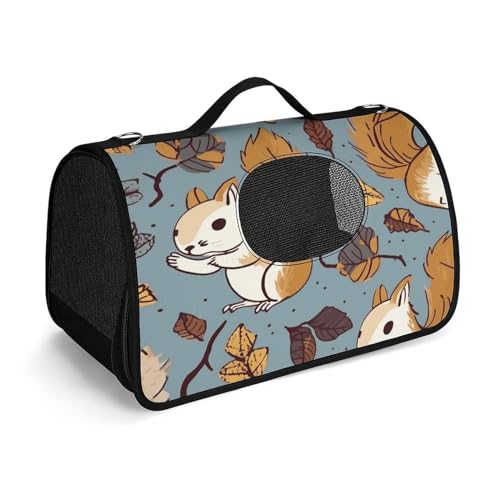 NHYDSPQ Haustier-Handtasche, niedlicher Eichhörnchen-Druck, modische Hundetragetasche für Katzen und kleine Hunde, jede Reise und Outdoor-Aktivität, 45 x 26 x 23,5 cm, Stil von NHYDSPQ