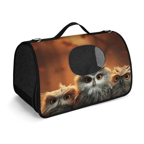 NHYDSPQ Haustier-Handtasche, niedlicher Eulen-Druck, modische Hundetragetasche für Katzen und kleine Hunde, jede Reise und Outdoor-Aktivität, 45 x 26 x 23,5 cm, Stil von NHYDSPQ