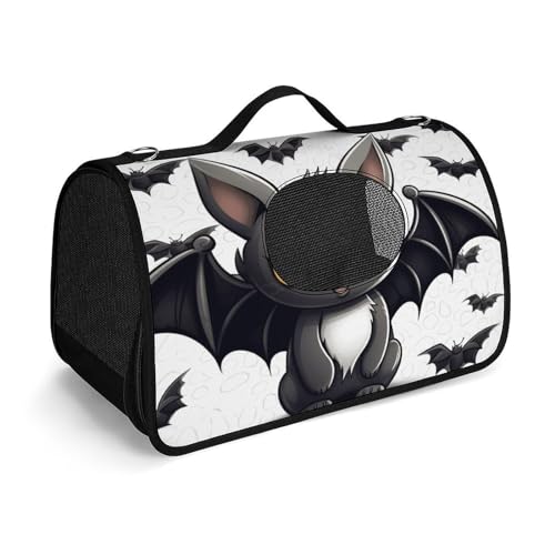 NHYDSPQ Haustier-Handtasche, niedlicher Fledermaus-Druck, modische Hundetragetasche für Katzen und kleine Hunde, jede Reise und Outdoor-Aktivität, 45 x 26 x 23,5 cm, Stil von NHYDSPQ