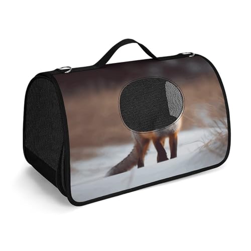 NHYDSPQ Haustier-Handtasche, niedlicher Fuchs-Druck, modische Hundetragetasche für Katzen und kleine Hunde, jede Reise und Outdoor-Aktivität, 45 x 26 x 23,5 cm, Stil von NHYDSPQ