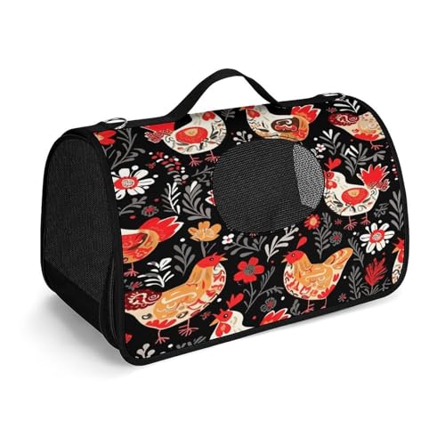 NHYDSPQ Haustier-Handtasche, niedlicher Hahn-Aufdruck, modische Hundetragetasche für Katzen und kleine Hunde, jede Reise und Outdoor-Aktivität, 45 x 26 x 23,5 cm, Stil von NHYDSPQ