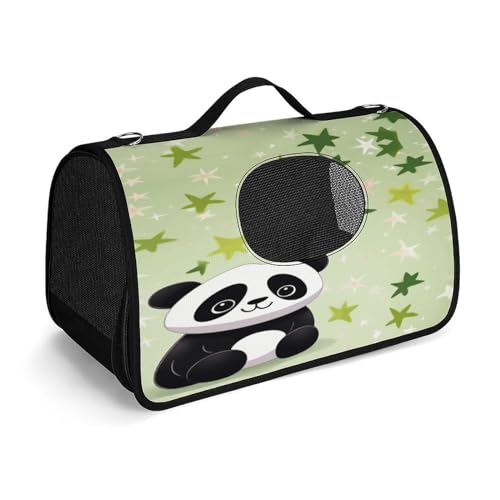 NHYDSPQ Haustier-Handtasche, niedlicher Panda-Bambus-Stern-Druck, modische Hundetragetasche für Katzen und kleine Hunde, jede Reise und Outdoor-Aktivität, 45 x 26 x 23,5 cm, Stil von NHYDSPQ