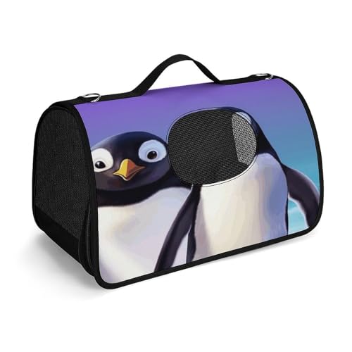 NHYDSPQ Haustier-Handtasche, niedlicher Pinguin-Druck, modische Hundetragetasche für Katzen und kleine Hunde, jede Reise und Outdoor-Aktivität, 45 x 26 x 23,5 cm, Stil von NHYDSPQ