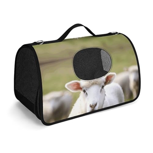 NHYDSPQ Haustier-Handtasche, niedlicher Schaf-Lamm-Druck, modische Hundetragetasche für Katzen und kleine Hunde, jede Reise und Outdoor-Aktivität, 45 x 26 x 23,5 cm, Stil von NHYDSPQ