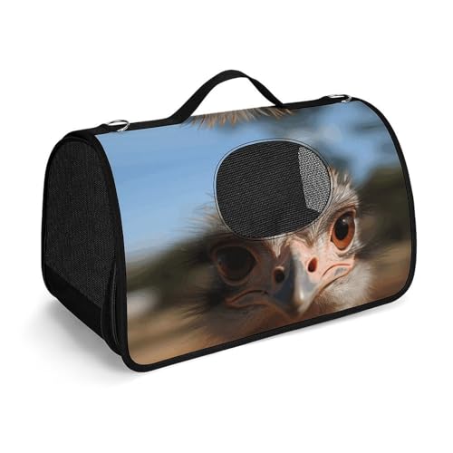 NHYDSPQ Haustier-Handtasche, niedlicher Straußen-Druck, modische Hundetragetasche für Katzen und kleine Hunde, jede Reise und Outdoor-Aktivität, 45 x 26 x 23,5 cm, Stil von NHYDSPQ