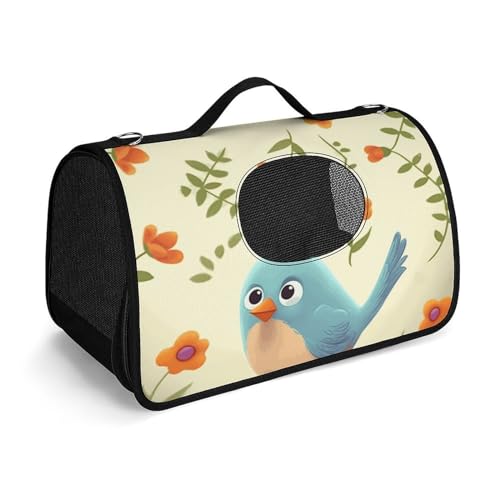 NHYDSPQ Haustier-Handtasche, niedlicher Vogeldruck, modische Hundetragetasche für Katzen und kleine Hunde, jede Reise und Outdoor-Aktivität, 45 x 26 x 23,5 cm, Stil von NHYDSPQ