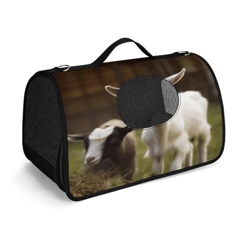 NHYDSPQ Haustier-Handtasche, niedlicher Ziegen-Druck, modische Hundetragetasche für Katzen und kleine Hunde, jede Reise und Outdoor-Aktivität, 45 x 26 x 23,5 cm, Stil von NHYDSPQ