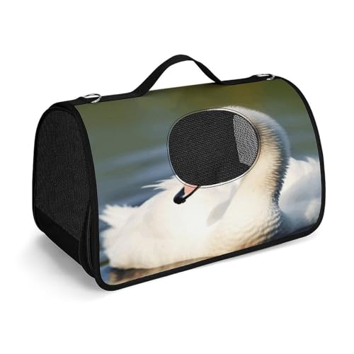 NHYDSPQ Haustier-Handtasche, niedlicher kleiner Schwanen-Druck, modische Hundetragetasche für Katzen und kleine Hunde, jede Reise und Outdoor-Aktivität, 45 x 26 x 23,5 cm, Stil von NHYDSPQ