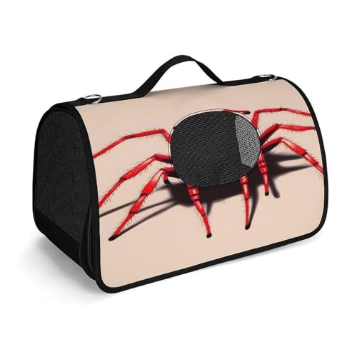 NHYDSPQ Haustier-Handtasche, niedlicher kleiner roter Spinnen-Druck, modische Hundetragetasche für Katzen und kleine Hunde, jede Reise und Outdoor-Aktivität, 45 x 26 x 23,5 cm, Stil von NHYDSPQ