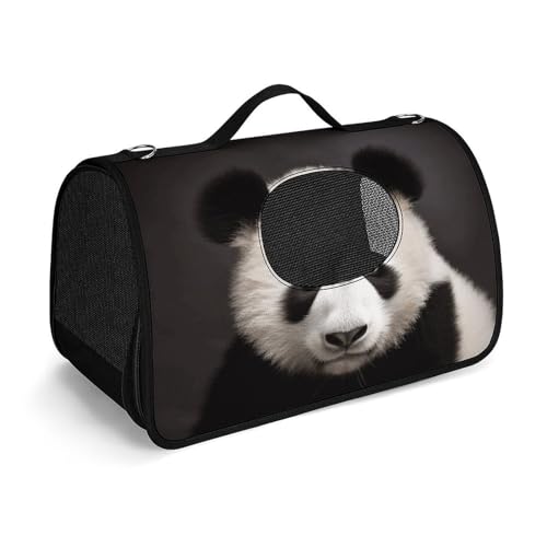 NHYDSPQ Haustier-Handtasche, niedlicher schwarz-weißer Panda-Druck, modische Hundetragetasche für Katzen und kleine Hunde, jede Reise und Outdoor-Aktivität, 45 x 26 x 23,5 cm, Stil von NHYDSPQ