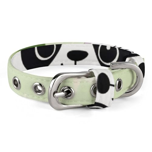 NHYDSPQ Haustierhalsband, niedliches Panda-Bambus-Sternmuster, personalisierbares Haustierhalsband für kleine und mittelgroße Hunde, verstellbare Größen, Stil 24 von NHYDSPQ