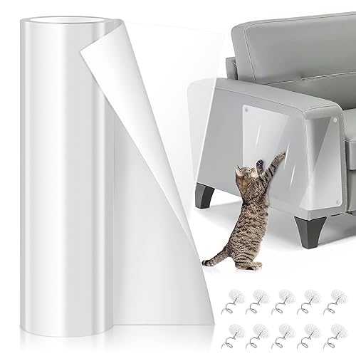 Kratzschutz Katze Tape (20cm x 5m) Transparent Kratzschutz Sofa Katze Pad Selbstklebende Möbelschoner Katze Möbelschutz Kratzpads für Möbel Couch Tür Wand Kratzabwehr von Katzen Hunde von NHYDZSZ