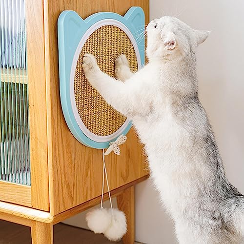 Katzenkratzspielzeug, Katzenkratzer, Kratzunterlage mit Ball, Katzenspielzeug, Kratzunterlage, Katzenkratzspielzeug, Post-Pad, Interaktives Trainings- und Übungsspielspielzeug mit Ball,Blue von NIBHZ