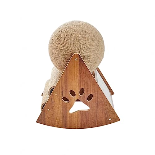 Katzenkratzspielzeug, Kratzballspielzeug für Katzen, Kratzball aus Natürlichem Sisal, Sich Drehendes Katzenballspielzeug, Kratzspielzeug aus Massivem Holz für Katzen und Kätzchen,A-Large von NIBHZ