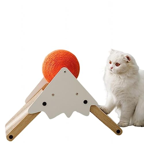 Katzenspielzeug, Kratzbaum, Katzenkratzteppich, Holzsockel, Katzenkratzball, Spielplatz und Sitzstange, Sisalbrett, Kratzbaum für Kätzchen und Katzen,Orange von NIBHZ