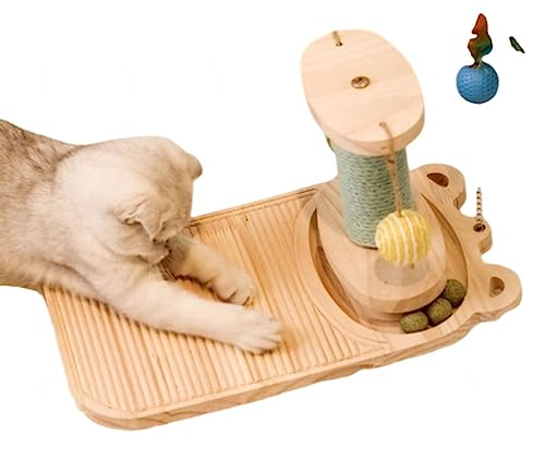 Kratzbaum für Katzen, Hochwertige Sisal-Kratzbäume mit Tracking, Interaktives Spielzeug, Vertikaler Kratzbaum für Katzen und Kätzchen Im Innenbereich,Mint Ball B von NIBHZ