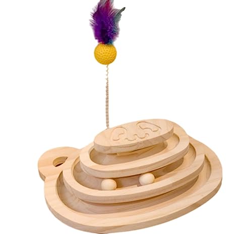 Kratzbaum für Katzen, Hochwertige Sisal-Kratzbäume mit Tracking, Interaktives Spielzeug, Vertikaler Kratzbaum für Katzen und Kätzchen Im Innenbereich,Solid Wood Ball A von NIBHZ