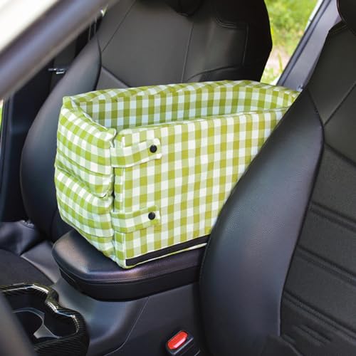 Sitzerhöhung für Kleine Hunde und Katzen auf Der Armlehne Im Auto, Perfekt für Kleine Haustiere | Im Lieferumfang Enthaltene Sicherheitsgurte Im Lieferumfang Enthalten,Green-45X23X22cm von NIBHZ