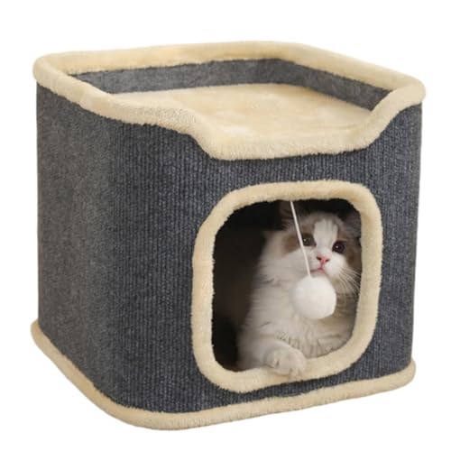 Winter-Katzenbett, Vier Jahreszeiten, Warm, Halbgeschlossenes Katzenkratzbrett, Katzenbett, All-in-One-Katzenhaus, Katzenhaustierbedarf, Katzenspielzeug,A von NIBHZ