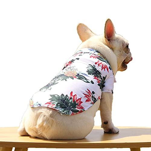 NICERAM -Haustier-Sommer-T - Shirt,Atmungsaktive Blumen-Polo-T-Shirts im Sommer-Hawaii-Stil | Atmungsaktives Cool Clothes Beach Seaside Puppy Shirt, Sweatshirt für kleine mittelgroße Welpen von NICERAM