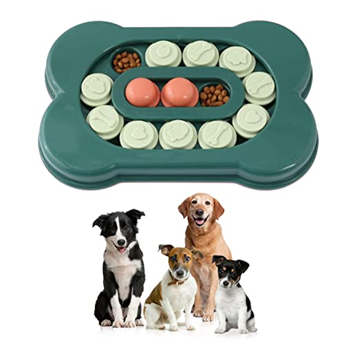 NICERAM Hunde-Puzzle-Spielzeug Bissfestes rutschfestes langsam fressendes Hundefutternapf Spielzeug Hunde-Anreicherungsspielzeug-Geschenke für die Abgabe von Welpenleckereien von NICERAM
