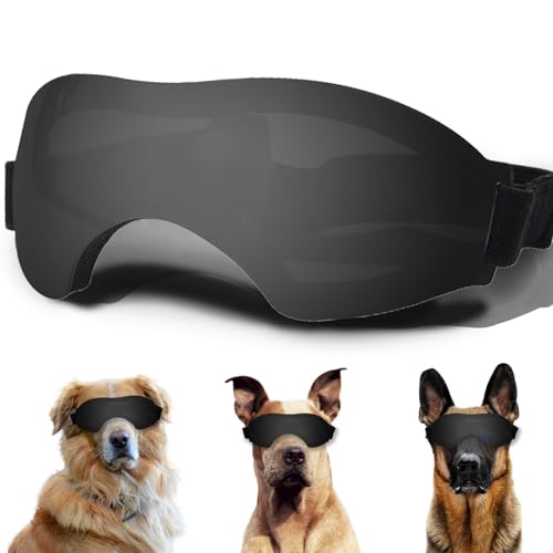 Große Hundesonnenbrille, Hundebrille mit verstellbarem Riemen, UV-Schutz, winddicht, für große Hunde, Haustierbrillen, Augenschutz von NICERINC PET