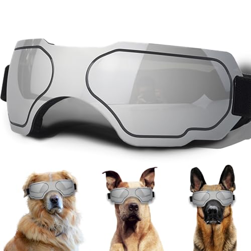 Große Hundesonnenbrille, Hundebrille mit verstellbarem Riemen, UV-Schutz, winddicht, für große Hunde, Haustierbrillen, Augenschutz von NICERINC PET