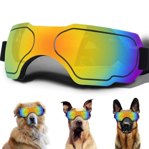 Große Hundesonnenbrille, Hundebrille mit verstellbarem Riemen, UV-Schutz, winddicht, für große Hunde, Haustierbrillen, Augenschutz von NICERINC PET