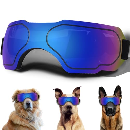 Große Hundesonnenbrille, Hundebrille mit verstellbarem Riemen, UV-Schutz, winddicht, für große Hunde, Haustierbrillen, Augenschutz von NICERINC PET