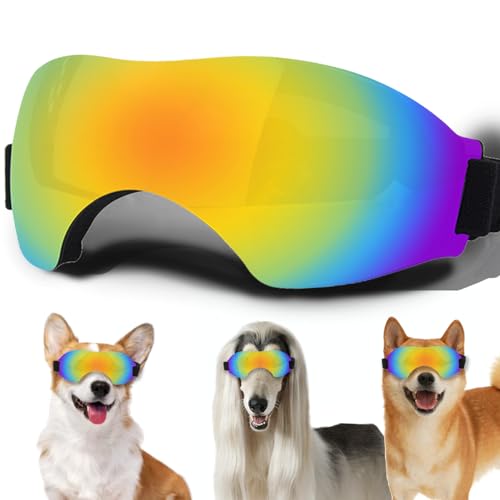 Große Hundesonnenbrille, Hundebrille mit verstellbarem Riemen, UV-Schutz, winddicht, für große Hunde, Haustierbrillen, Augenschutz von NICERINC PET