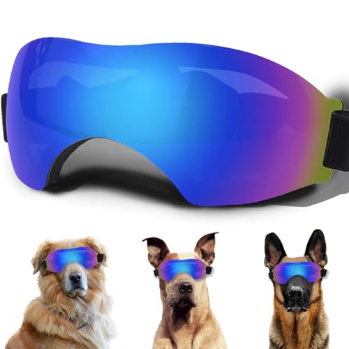 Große Hundesonnenbrille, Hundebrille mit verstellbarem Riemen, UV-Schutz, winddicht, für große Hunde, Haustierbrillen, Augenschutz von NICERINC PET