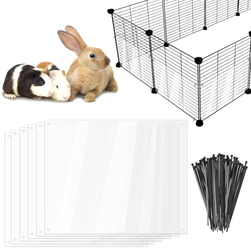 Haustier-Käfig-Auskleidung, transparent, Kantenschutz, Kaninchenkäfig, Urin-Schutz, blockiert Käfig-Seitenstreu für Kaninchen, Meerschweinchen, Hamster, Igel, Chinchilla, Frettchen, Kaninchen (30 x von NICERINC PET