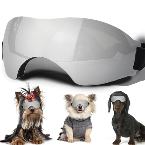 Mittelgroße Hundesonnenbrille, Hundebrille mit verstellbarem Riemen, UV-Schutz, winddicht, geeignet für mittelgroße Hunde, Haustierbrillen, Augenschutz von NICERINC PET