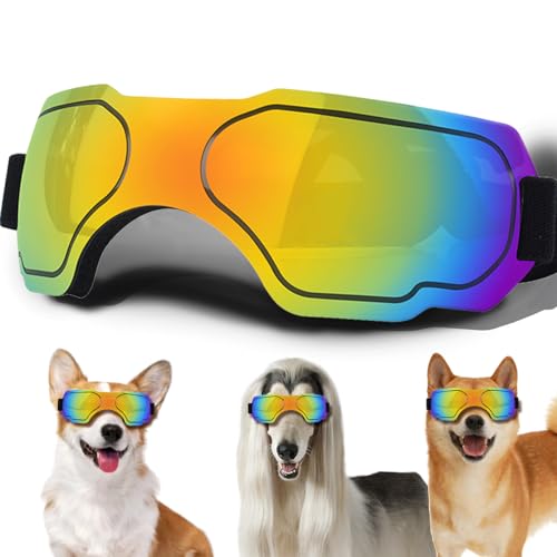 Mittelgroße Hundesonnenbrille, Hundebrille mit verstellbarem Riemen, UV-Schutz, winddicht, geeignet für mittelgroße Hunde, Haustierbrillen, Augenschutz von NICERINC PET