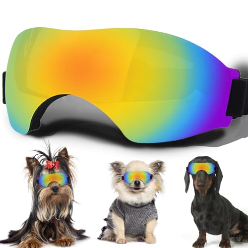 Mittelgroße Hundesonnenbrille, Hundebrille mit verstellbarem Riemen, UV-Schutz, winddicht, geeignet für mittelgroße Hunde, Haustierbrillen, Augenschutz von NICERINC PET