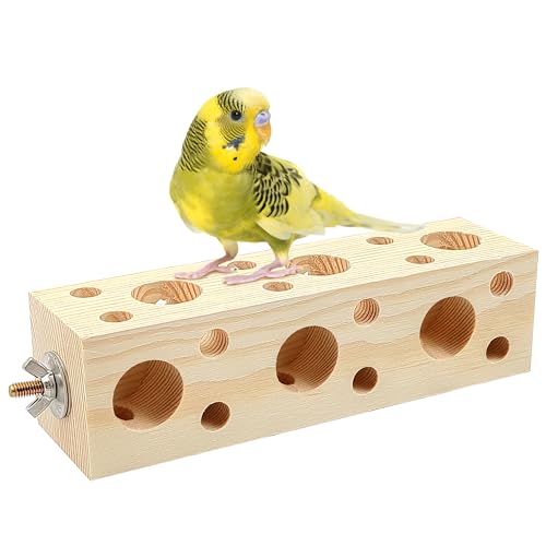 NICERINC PET Vogelspielzeug, Kauspielzeug aus Holz für Papageien, Futtersuche, natürliches Vogelspielzeug, Sittichspielzeug für Käfig, kleine Vögel, Vogelkäfig, Beißspielzeug für Hamster, von NICERINC PET