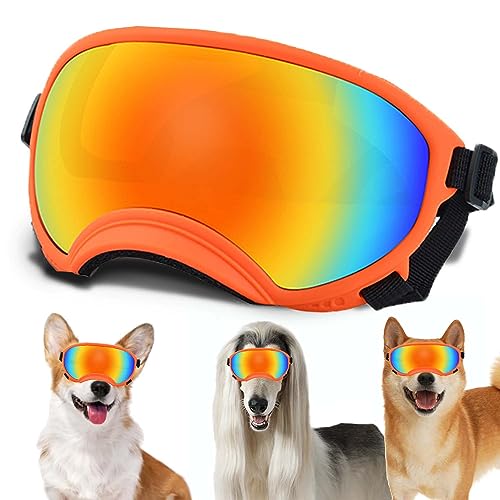 Sonnenbrille für kleine Hunde mit verstellbarem Riemen, UV-Schutz, winddicht, geeignet für kleine Hunde, Haustierbrillen, Augenschutz, weiche Hundebrille von NICERINC PET